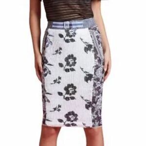 NWT BYRON LARS Sequin Skirt In Maritime Floral